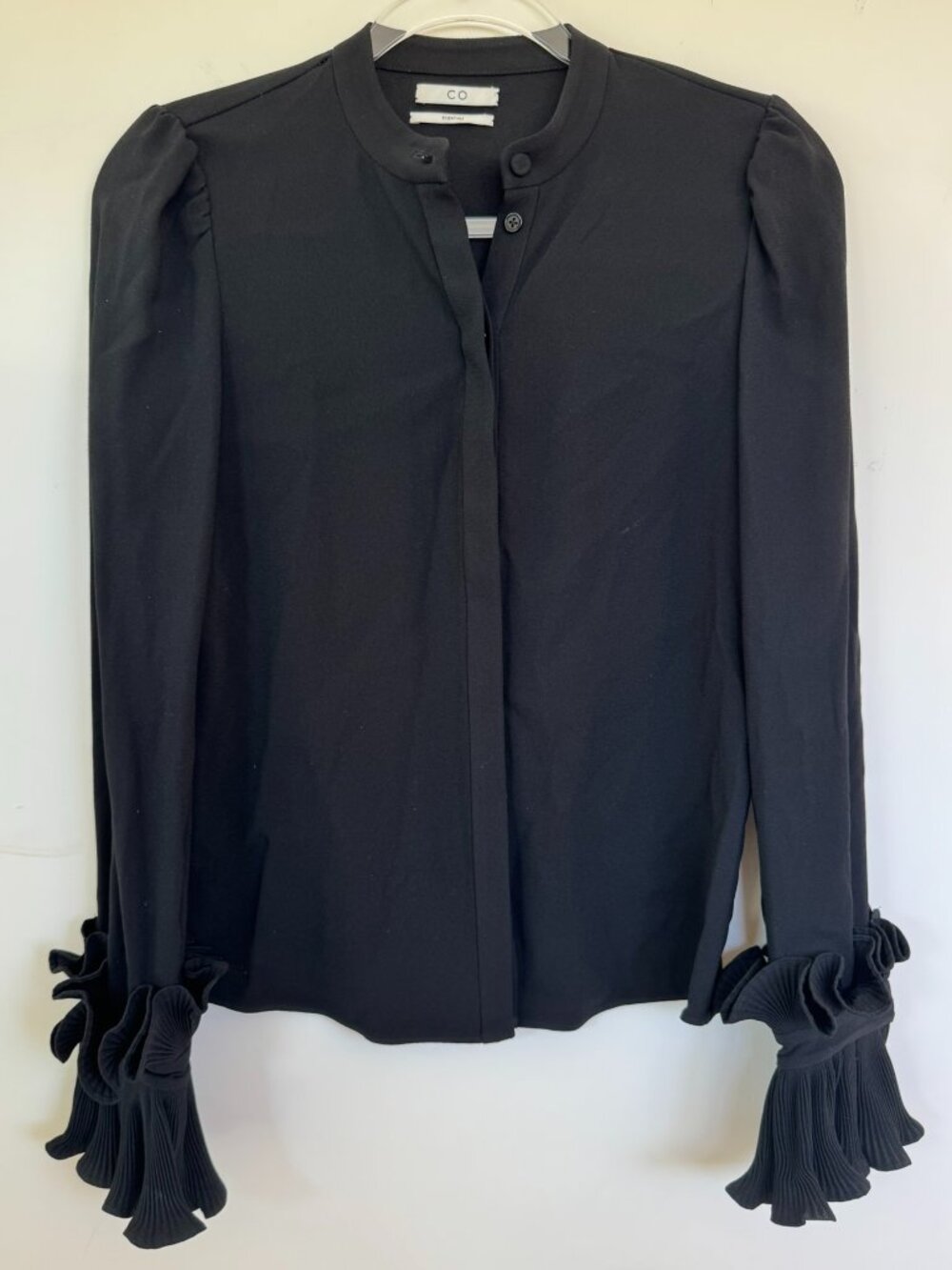 CO ESSENTIALS Ruffle Cuff Blouse - Black/xs